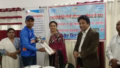 NTPC felicitated blind cricketer Chandan Kumar