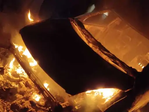 The Car In The Form Of A Burning Car